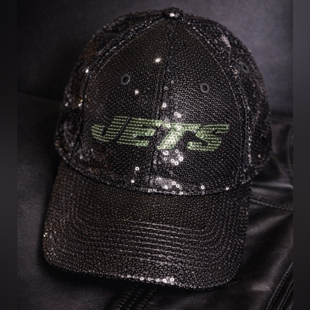 Victoria’s Secret PINK x New Era NY Jets Black Sequin Cap – Glam NFL - Picture 1 of 8